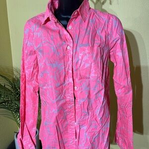 J Crew button down blouse in hot pink